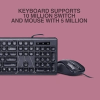 SKU-0322/ COMBO- WIRED- FINGERS Velvet C4 Wired Slim Keyboard and Mouse Set