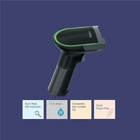 SKU-0335/ BARCODE SCANNER- WIRED- FINGERS 2D-QuickScan W9 USB Wired Barcode Scanner (Reads 1D/2D codes | Scan Rate: 200 scans/sec | Quick Scan & CMOS Image Technology | Ergonomic Design with U-Shaped LED Indicator)