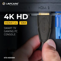 SKU-0425/ HDMI CABLE- 5 MTR- LAPCARE- Lapcare Premium Quality HDMI Cable, Male to Male (5 M)-Black- 1 Year Warrenty