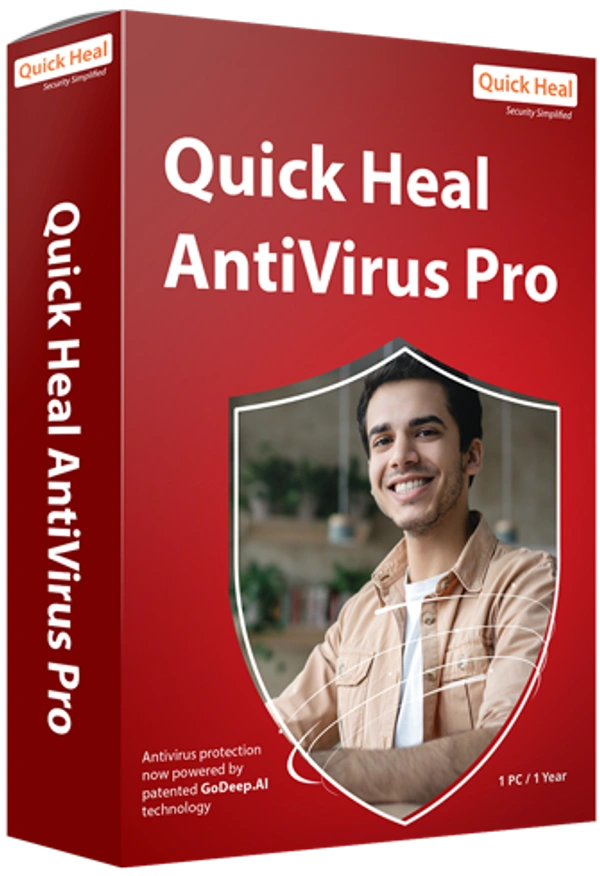 SKU-0134/ ANTIVIRUS- MULTIUSER- 1YEAR- 2PC- Quick Heal Antivirus Pro Latest Version - 2 PCs, 1 Year | AI Based Device Security for Laptop | Email and Browsing Protection