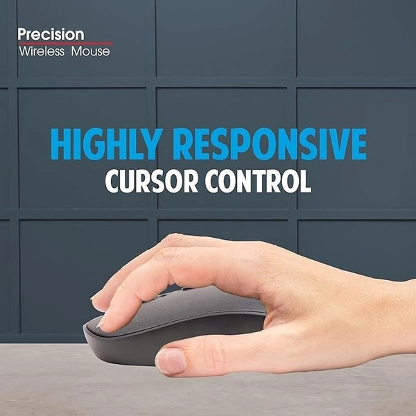 SKU-0173/ MOUSE- WIRELESS- Zebion Precision 4G Wireless Mouse, USB Nano Receiver, Adjustable DPI 800/1000/1600, Automatic Sleep State, Transmission rang Upto 10M, Required for 2 AAA Batteries, Silent Switch, Black Color