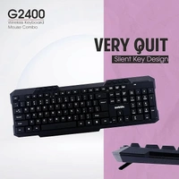 SKU-0207/ COMBO- WIRELESS- ZEBION G2400 Wireless Keyboard Mouse Combo with Nano Receiver, Tested with Over 1 Billion keystrokes and clicks,Durable Body, Multimedia Keyboard, Adjustable DPI, 1 Year Warranty, Black Color