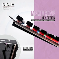 SKU-0208/ COMBO- WIRED- GAMING- Zebion Ninja Gaming Keyboard and Mouse Combo,Braided Cable,Durable Metal Body,Multimedia Keys and Gaming Mouse with 6 Buttons, Multi-Color LED Lights, High-Resolution Sensor with 3200 DPI (Black)