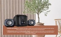 SKU-0277/ SPEAKERS- FINGERS StereoBeats 2.1 Channel Multimedia Wired Speaker (USB Powered with 3.5 mm stereo input | Powerful 11 Watts | for Computer PCs & Laptops) - Rich Black