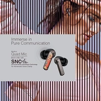 SKU-0314/ EARBUDS- FINGERS Mesmeric TWS Earbuds Immersive Sound with 10 mm Deep bass Drivers, 60 Hours Playtime, Built-in Quad Mics, SNC™ Technology, Quick Charge Type-C Fast Charging (Gun Metal + Black)