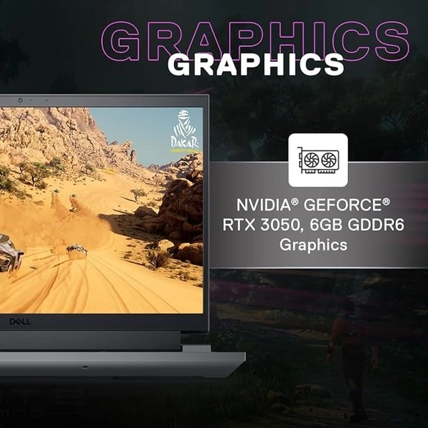 CORE I5- 13TH GEN- Dell Gaming G15-5530 13th Gen Laptop, Intel i5-13450HX/16GB/512GB SSD/NVIDIA RTX 3050 (6GB GDDR6)/15.6" (39.62cm) FHD 120Hz 250 nits/Win 11+MSO'21/Backlit Keyboard 4-Zone RGB/Dark Shadow Gray/2.65kg