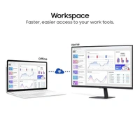 SKU-0556/ SIZE- 27" -Samsung 27" (68.6cm) M5 Smart Monitor with Smart TV Experience|FHD 1920 x 1080|Bezeless|OTT Apps|IoT Hub|Office 365|Workout Tracker|Speakers|Remote|Wi-Fi|Bluetooth|LS27BM500EWXXL|Black