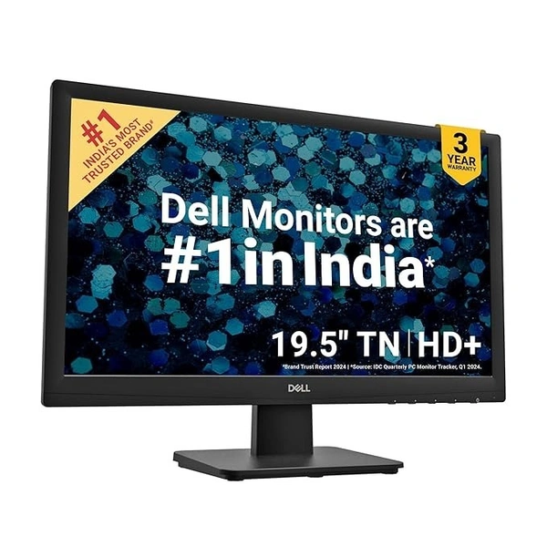 SKU-0431/ SIZE- 20" - Dell-D2020H 20" (49.53 cm) HD+ Monitor, TN Panel, Contrast Ratio 600:1/600:1(Dynamic)16.7 Million Colours,Colour Gamut 72% NTSC(CIE 1931), 3-Year Warranty, HDMI & VGA, Tilt Adjustment