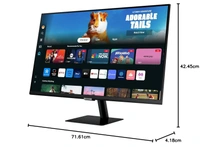 SKU-0560/ SIZE- 32" -Samsung 32" (80cm) M5 Smart Monitor with Smart TV Experience|FHD 1920 x 1080|Bezeless|OTT Apps|IoT Hub|Office 365|Workout Tracker|Speakers|Remote|Wi-Fi|Bluetooth|LS32DM501EWXXL|Black