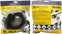 SKU-0420/ VGA CABLE- 1.5MTR- LAPCARE- Lapcare Premium VGA Cable, 15Pin Male to Male (1.5M)-Black- 1 Year Warrenty