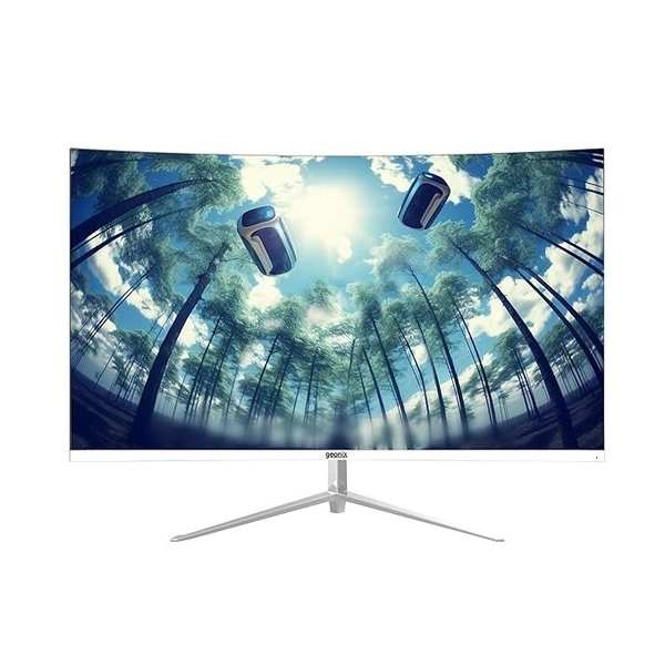SKU-0150/ SIZE- 32" - Geonix Argon 32 Inch LED Curved Monitor 80.01 CM(32''),75Hz Refresh Rate,4000:1 Contrast Ratio,Max. Res. 1920X1080(16:9),4.5ms Response Time, 16.7M(8Bit) Display Color with 2X2W built In Speaker,White
