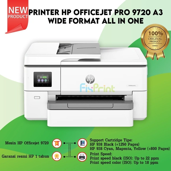 SKU-0098/ OFFICEJET- HP OfficeJet Pro 9720 Wide Format All-in-One Printer