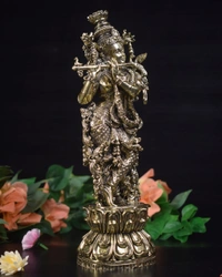 Brass Fine art Krishna idol
