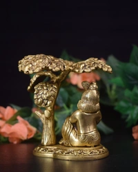 Brass Butter Krishna Under tree Statue Small