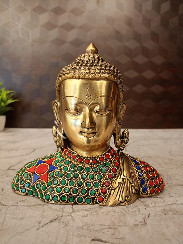Brass Stone Buddha Statue