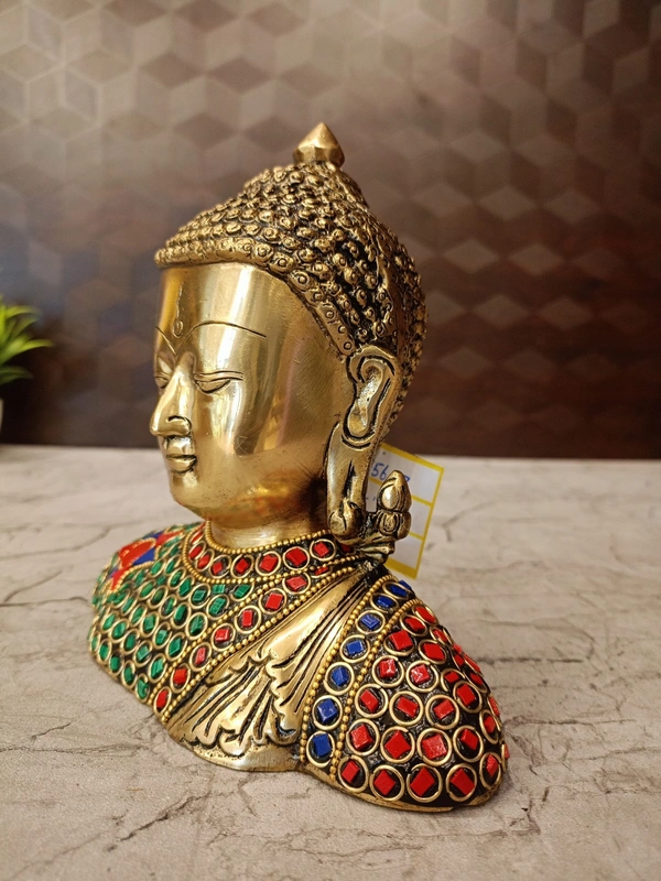 Brass Stone Buddha Statue