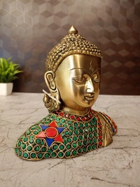 Brass Stone Buddha Statue