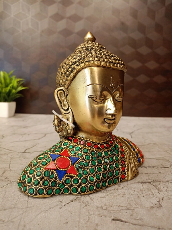 Brass Stone Buddha Statue