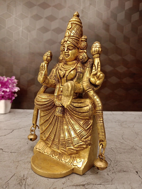 DecorsOne Brass idol of Goddess Padmavathi 9"