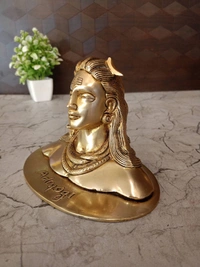 Brass AdiYogi With Golden Antique Finish idol