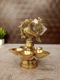 DecorsOne Brass Annam Five Face Diya For Pooja 6″