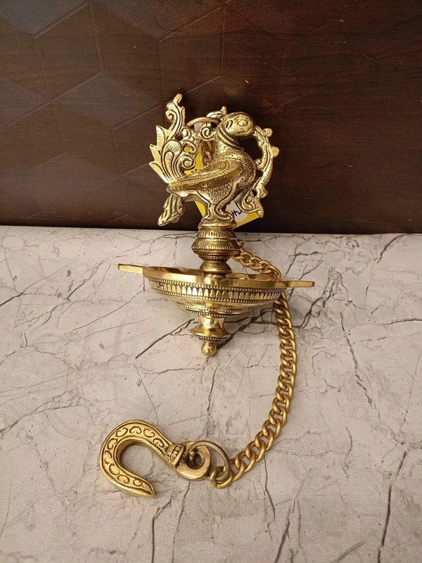 DecorsOne Brass Five Face Annam Diya Hanging 21″