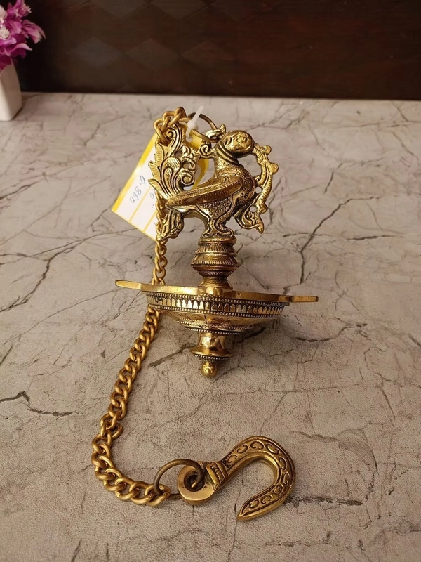 DecorsOne Brass Five Face Annam Diya Hanging 21″