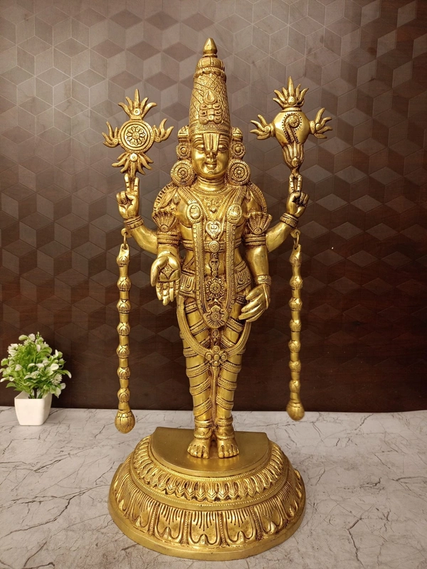 DecorsOne God Brass venkatachalapathi Statue Good For Pooja 23″