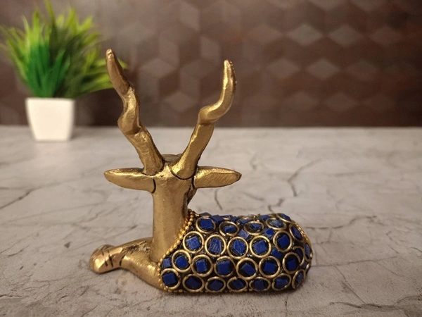 Buy Brass Stone Deer For Home decor Handcraft