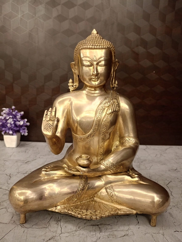 DecorsOne Brass Buddha Statue For Home Decor 15″