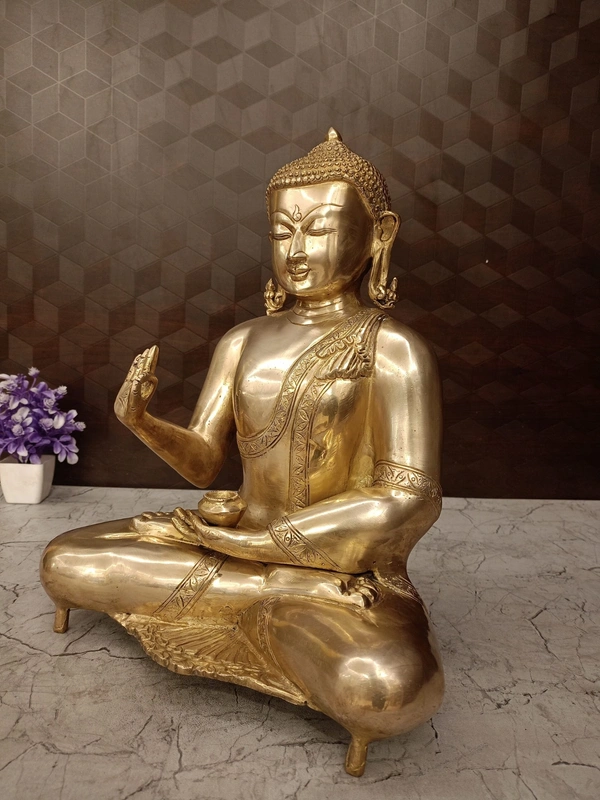 DecorsOne Brass Buddha Statue For Home Decor 15″