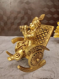 Brass Krishna Chair Idol