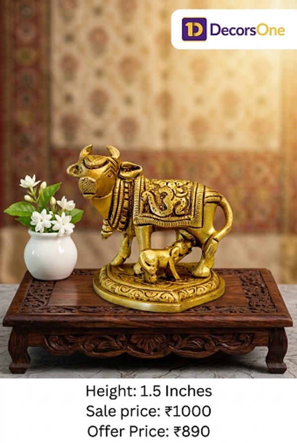 DecorsOne Brass Cow and Calf Idol 1.5"