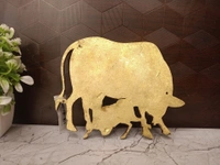 DecorsOne Brass Wall Mount Cow And Calf 6″