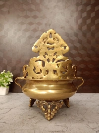 1SF54005 Brass Designer Uruli With Golden Antique Finish