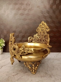 1SF54005 Brass Designer Uruli With Golden Antique Finish