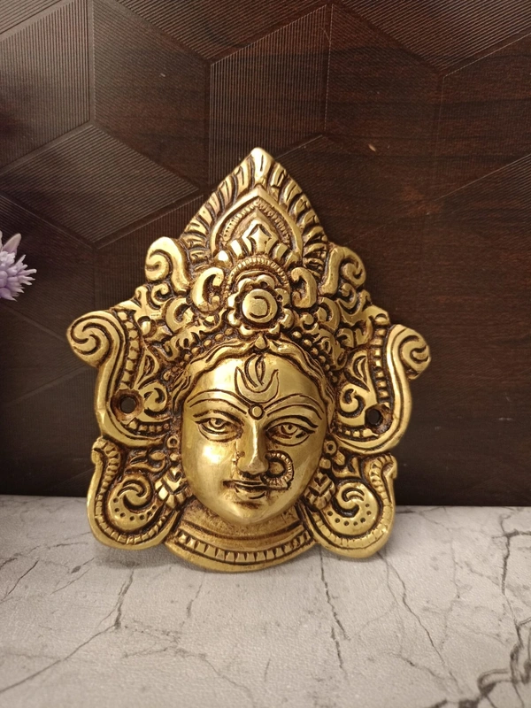 Brass Durgai face Small Wall Mount