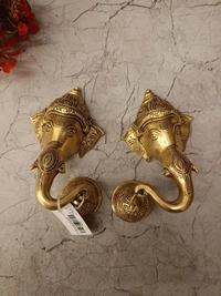 DecorsOne Brass Ganesha With Bell Idol Left Right Combo 7”