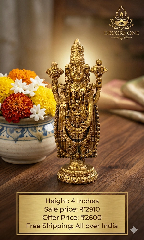 DecorsOne Brass Fine art Balaji Idol 4.5″
