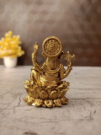 DecorsOne Brass Fine art Lotus Ganesha Idol 2.5″