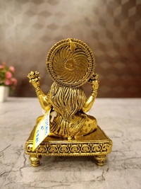 Brass Fine Art lakshmi Idol Sitting On Chowki Stand