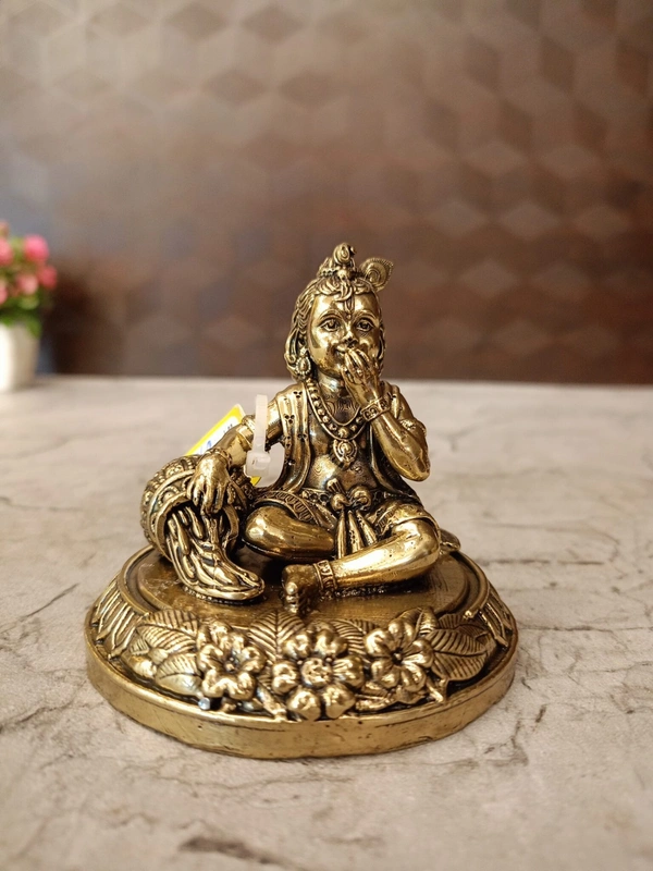 Brass Fine Art Vennai Krishna Idol