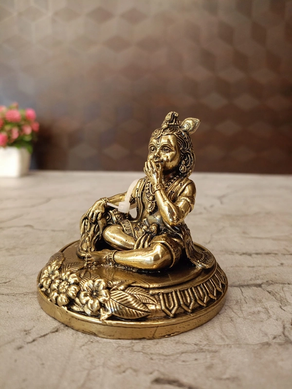Brass Fine Art Vennai Krishna Idol