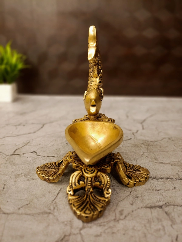DecorsOne Brass Fish Diya With Designe Stand 6"
