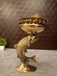 DecorsOne Brass Fish Uruli for Home Decor and Vastu 11″