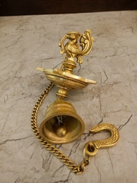 DecorsOne Brass Five Face Annam Diya With Bell / Wall Hanging 22.5"