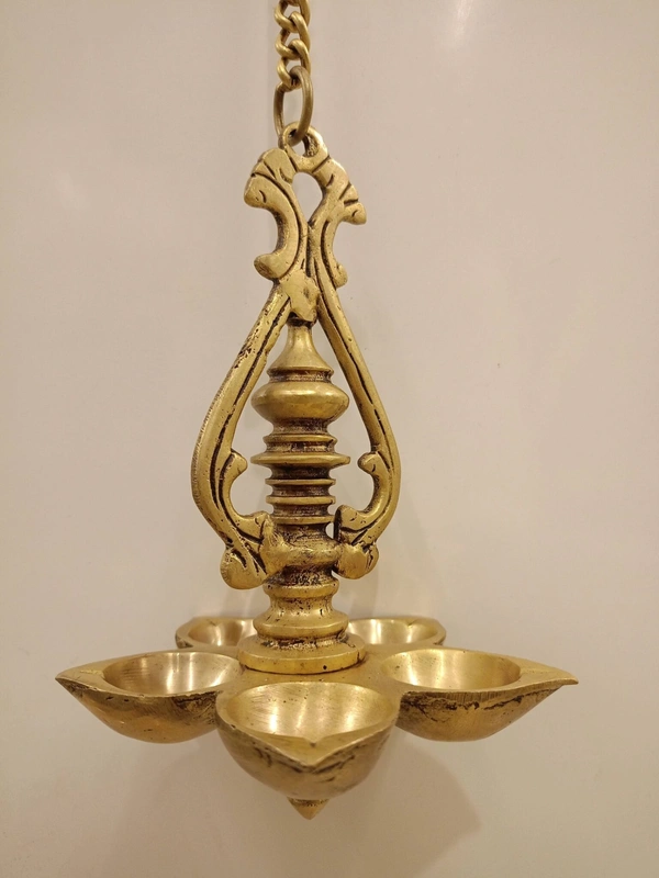 DecorsOne Buy Brass Five Face Hanging Diya 28″