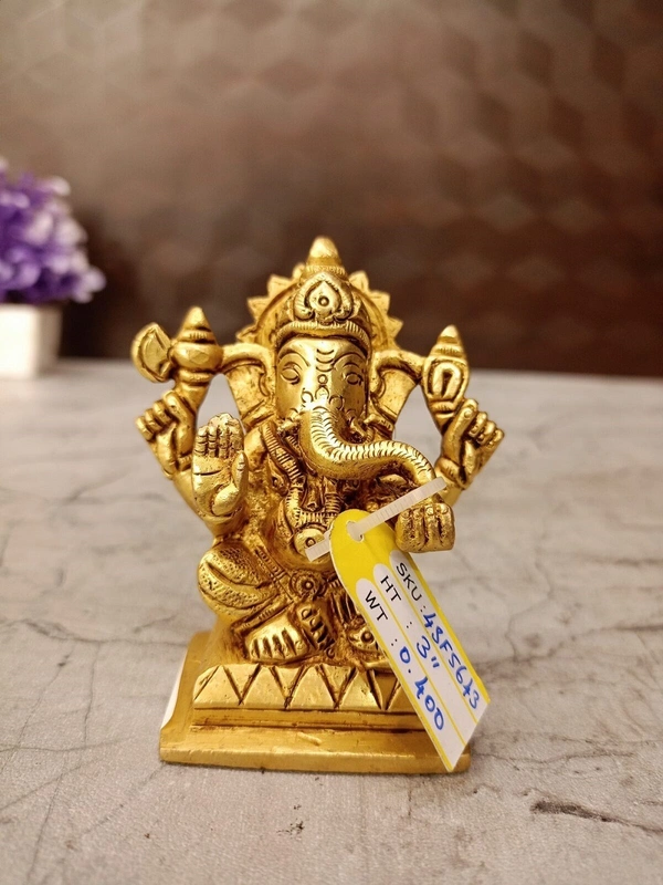 Brass Ganesha Idol / blessings, wisdom, and prosperity / Antique And handicraft Idol