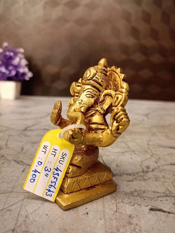 Brass Ganesha Idol / blessings, wisdom, and prosperity / Antique And handicraft Idol