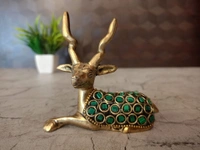 Buy Brass Stone Deer For Home decor Handcraft